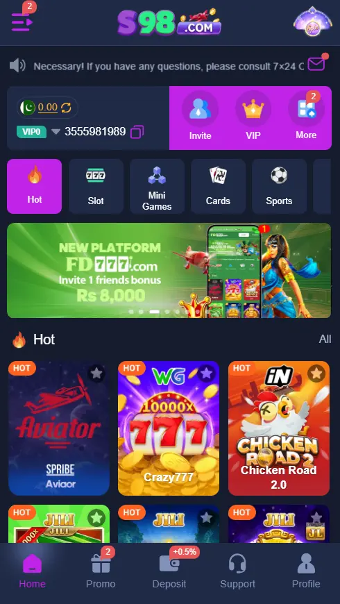 S98 Game - Download Latest Earning App in Pakistan